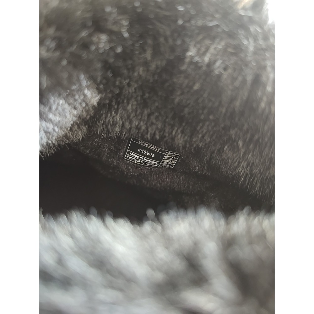 NEW CROCS Stomp Faux Fur Trim Lined Boots Unisex M10/W10l2 208718 Black Winter - Picture 7 of 8